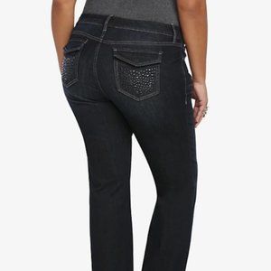 NWT Torrid‎ Relaxed Boot Cut Dark Wash Studded Flap Pockets Jeans Size 20R